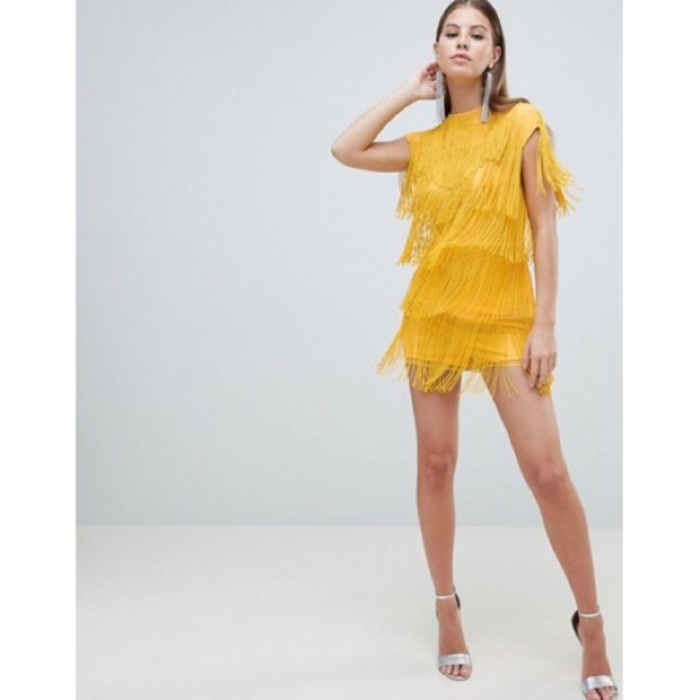 ASOS embellished fringe playsuit